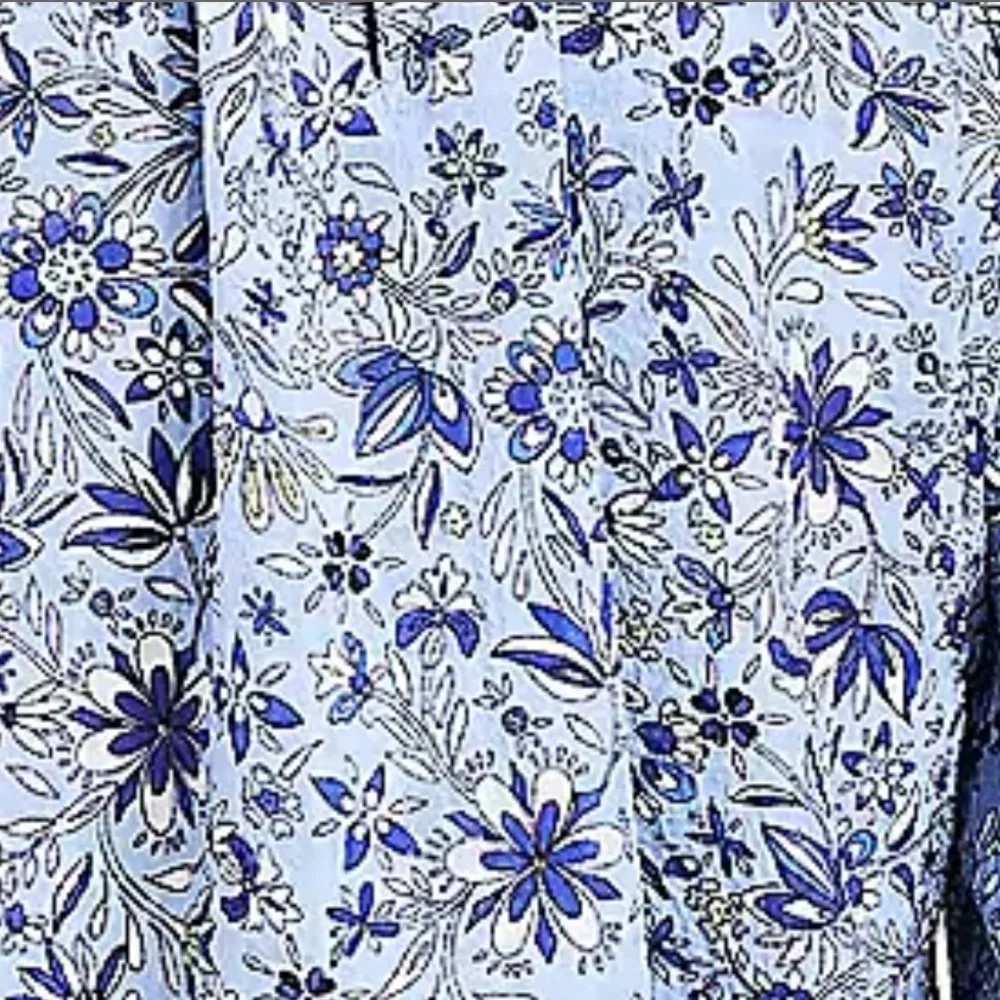 NWT Loft Floral Plaid Bubble Sleeve Blouse - Picture 4 of 5